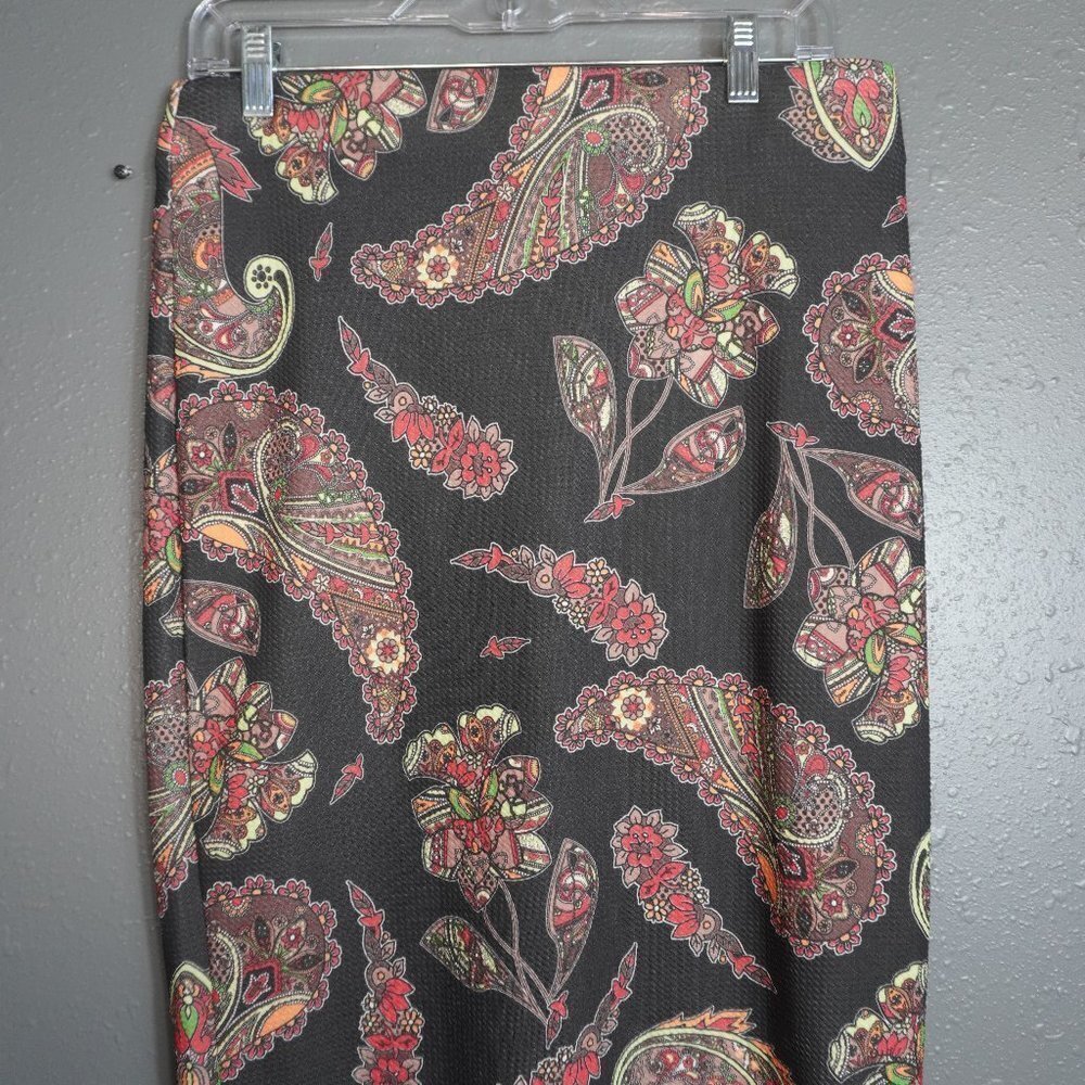 Eci New York Womens Black Multicolored Paisley Print Pencil Skirt Size PLG